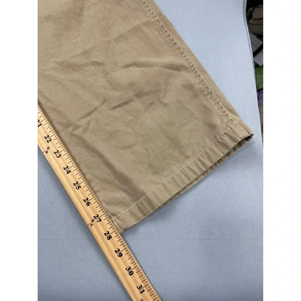 Polo Ralph Lauren Mens Pleated Chino Pants Khaki‎ Tan 100% Cotton 35x29